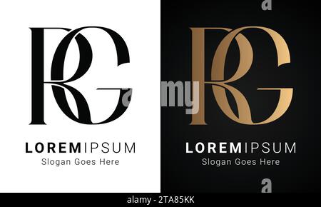Luxuriöses Initial GR- oder RG-Monogramm-Logo-Design Stock Vektor