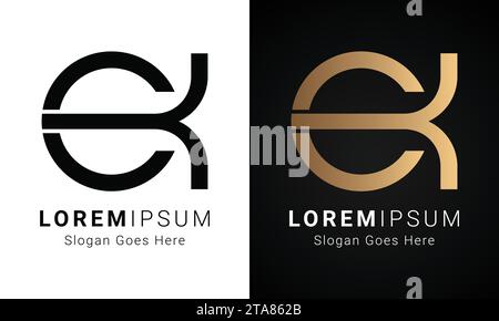 Luxuriöses Initial CK- oder KC-Monogramm-Logo-Design Stock Vektor