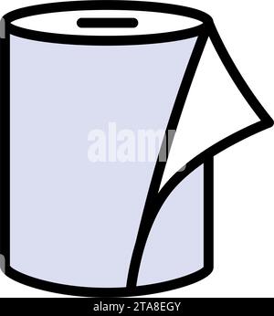Papiertuch flach Symbol. Piktogramm für Web. Vektorillustration isoliert auf weißem Hintergrund. Stock Vektor