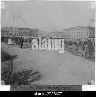 Ansicht in der Plaza, (Portsmouth Square) San Francisco Stockfoto