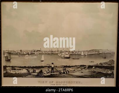 View of Gloucester from Rocky Neck, von Fitz Henry Lane, 1846, Farblithographie auf Papier von Lane und Scott's Lithography, Boston Stockfoto