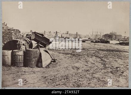 Blick auf die Docks von Rocketts, Richmond, Virginia, April 1865 Stockfoto