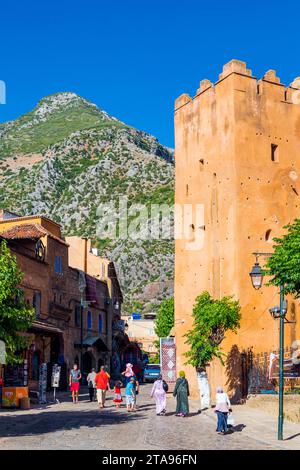 Turm der Kasbah, Chefchaouen, Marokko Stockfoto