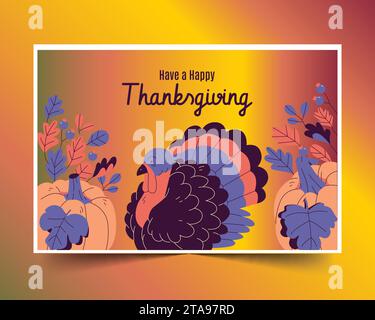 Hand gezeichnet Thanksgiving Hintergrund Design Vektor Illustration Stock Vektor