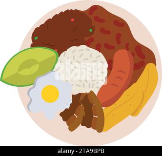 Bandeja Paisa Illustration Stock Vektor