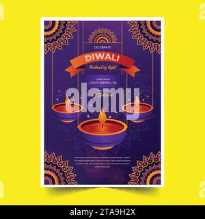 Gradient diwali Poster Vorlage Design Vektor Illustration Stock Vektor