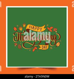 Hand gezeichnete Thanksgiving Schriftzug Design Vektor Illustration Stock Vektor