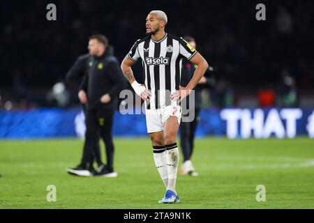 Paris, Frankreich. November 2023. Newcastle United Stürmer Joelinton (7) während des Spiels Paris Saint-Germain FC gegen Newcastle United FC UEFA Champions League Runde 1 Gruppe F im Parc de Princes, Paris, Frankreich am 28. November 2023 Credit: Every Second Media/Alamy Live News Stockfoto