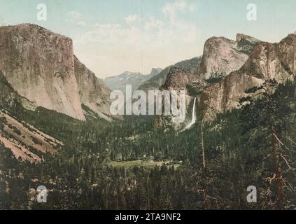 Blick auf das Yosemite Valley von Artist's Point, Kalifornien 1898. Stockfoto