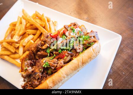 Philly Cheesesteak Mahlzeit Stockfoto