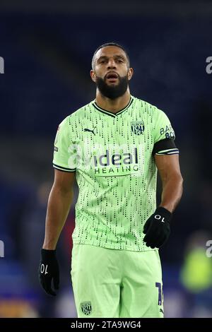 Cardiff, Großbritannien. November 2023. Matt Phillips von West Bromwich Albion sieht zu. EFL Skybet Championship Match, Cardiff City gegen West Bromwich Albion im Cardiff City Stadium am Dienstag, den 28. November 2023. Dieses Bild darf nur für redaktionelle Zwecke verwendet werden. Nur redaktionelle Verwendung, Bild von Andrew Orchard/Andrew Orchard Sportfotografie/Alamy Live News Credit: Andrew Orchard Sportfotografie/Alamy Live News Stockfoto