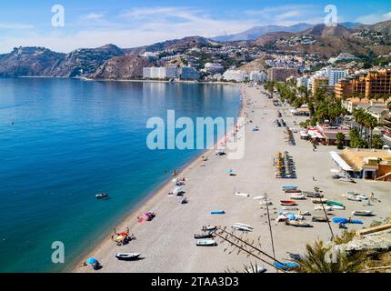 Playa de la Caletilla in Almunecar, Andalusien, Spanien Stockfoto