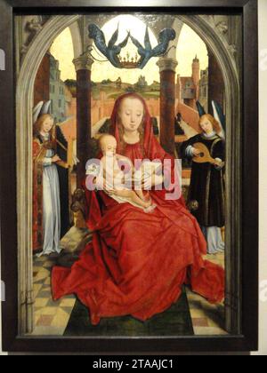 Jungfrau und Kind thront, Hans Memling, um 1465-1470 Stockfoto