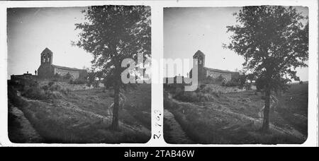 Vista General de l'església de Sant Salvador de Figuerola. Stockfoto