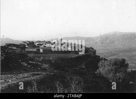 Vista General de Sant Salvador de Toló Stockfoto