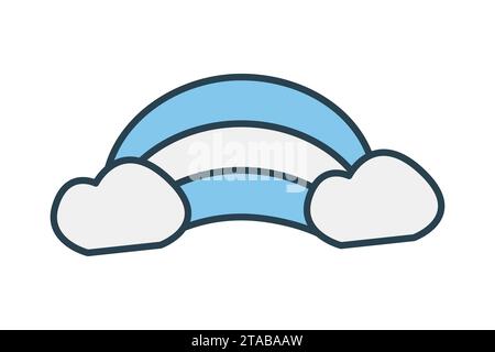 regenbogensymbol. Symbol für Party eine lebendige und farbenfrohe Atmosphäre. Symbolstil für flache Linien. Einfache Vektorkonstruktion bearbeitbar Stock Vektor