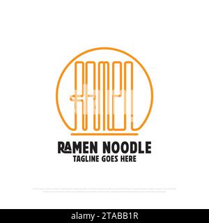 Ramen Nudel Logo Design Vektor, Lebensmittel und Getränke Logo Symbol Vektor Illustration, gut für japanische Restaurant Logo Idee Stock Vektor