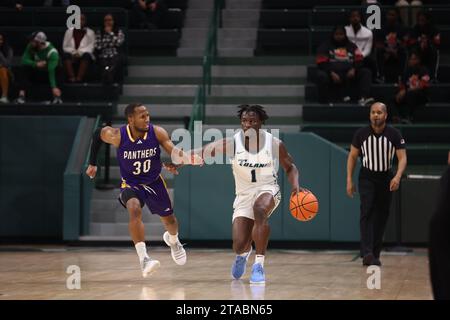 New Orleans, USA. November 2023. Während eines Basketballspiels für Männer in der Fogleman Arena in New Orleans, Louisiana am Mittwoch, den 29. November 2023. (Foto: Peter G. Forest/SIPA USA) Credit: SIPA USA/Alamy Live News Stockfoto