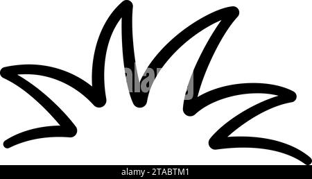 Doodle-Manga-Comic-Ausdruckselement. Handgezeichneter Sonnenstrahl. Funkelndes Zeichentrickschild mit Doodle-Design. Designelement für Emotionseffekte. Symbol für Skizzenburst Stock Vektor