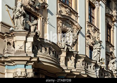 Detail auf der Alten Universität in Wroclaw, Polen Stockfoto