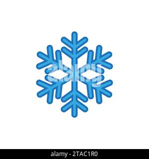Schneeflocke anmelden. Blue Snowflake Symbol auf weißem Hintergrund. Schneeflocke Silhouette. Symbol der Schnee, Urlaub, die Kälte, Frost. Winter design Stock Vektor