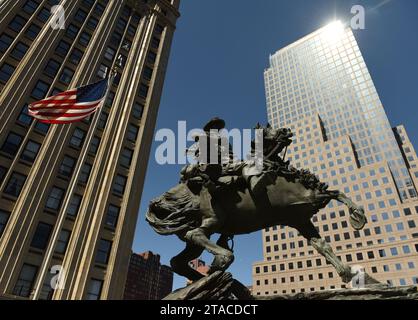 New York, USA – 24. Mai 2018: America's Response Monument im Liberty Park nahe dem NYC 9/11 Memorial in New York. Stockfoto