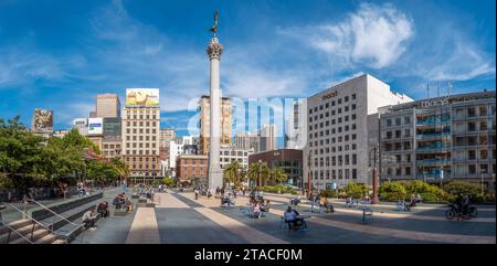 Union Square und Dewey Monument, San Francisco, Kalifornien, USA Stockfoto