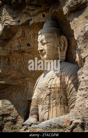 Die Buddhas der Yungang Grotten in China Stockfoto