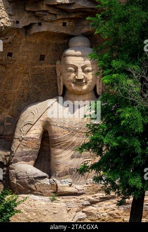 Die Buddhas der Yungang Grotten in China Stockfoto