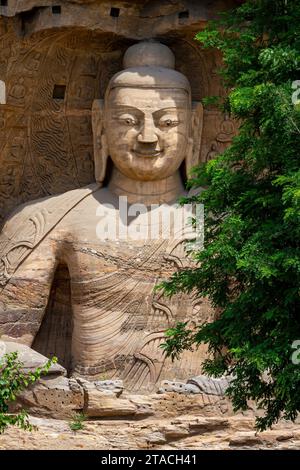 Die Buddhas der Yungang Grotten in China Stockfoto