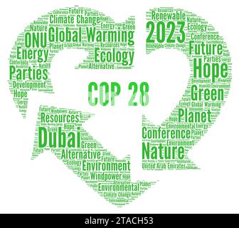 COP 28 in Dubai United Arab Emirates World Cloud Stockfoto