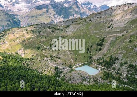 Schweizer Berglandschaften Arealfotografie Stockfoto