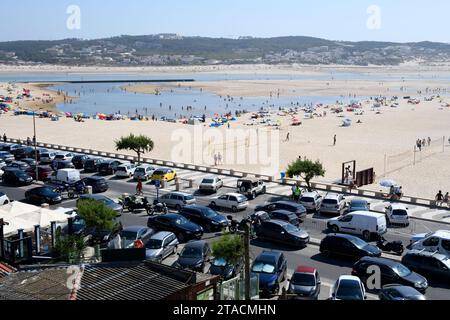 Foz do Arelho ist eine zivile Gemeinde (Freguesia) aus Caldas da Rainha, Leiria, Portugal. Stockfoto