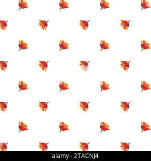 Nahtloses Muster mit roten Tulpenknospen in Aquarellfarben. Handgezeichnete Illustration mit bunten Frühlingsblumen für Textildesign oder Geschenkpapierhintergrund Stockfoto