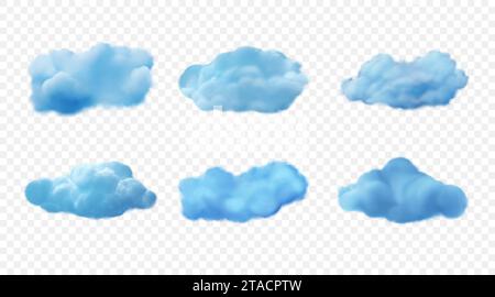 Satz von Vektorblau flauschigen Wolken. Stock Vektor