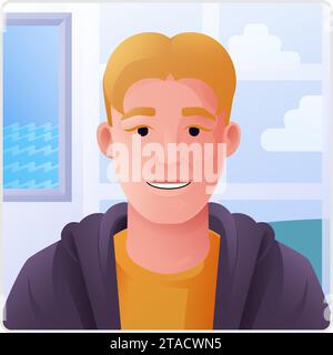 Man-Profil-Illustration Internet-Anruf Avatar Stock Vektor