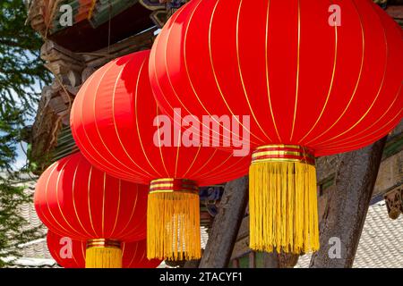 Rote Chinesische Lampions Stockfoto