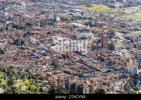 Blick auf Bogotá vom Berg Montserrate in Kolumbien Stockfoto