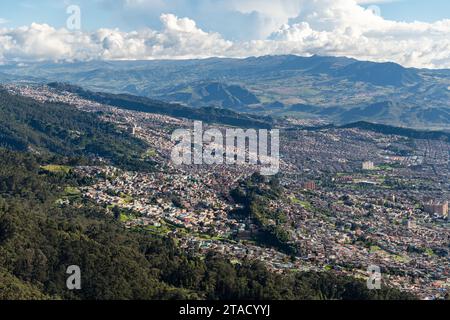 Blick auf Bogotá vom Berg Montserrate in Kolumbien Stockfoto