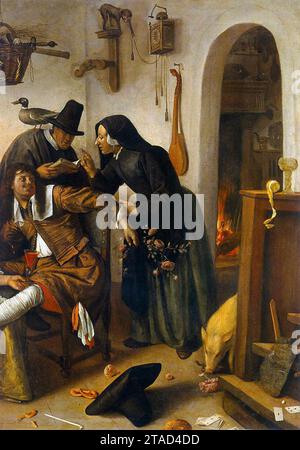 In Luxury, Hüte dich (Detail) 1663 von Jan Steen Stockfoto