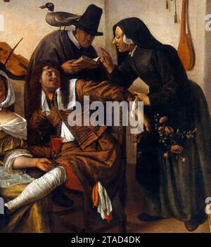 In Luxury, Hüte dich (Detail) 1663 von Jan Steen Stockfoto