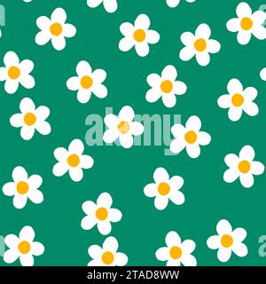 Nahtloses Muster mit kreativen Zierblumen im skandinavischen Stil. Ideal für Stoff, Textil. Vektorhintergrund Stock Vektor