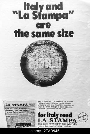 1968 italienische Zeitung La Stampa in einem LIFE-Magazin Stockfoto