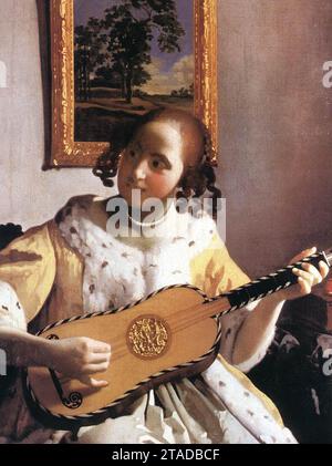 Der Gitarrenspieler (Detail) um 1672 von Johannes Vermeer Stockfoto