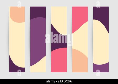 Satz vertikaler Banner, welliger Hintergrund. Stock Vektor