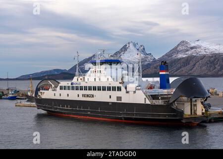 Norled MF Vikingen Autofähre in Sandnessjoen, Norwegen, Skandinavien, Europa im Oktober Stockfoto