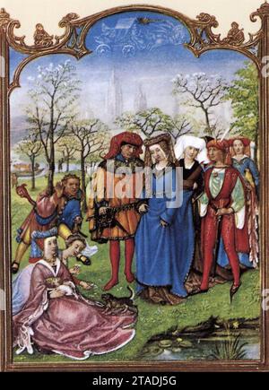 Grimani Breviary: Der Monat April 1510 von Gerard Horenbout Stockfoto