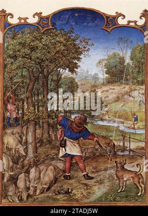 Grimani Breviary: Der Monat November 1510 von Gerard Horenbout Stockfoto