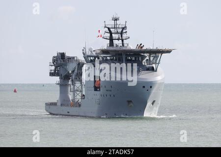 Das jüngste Schiff der British Royal Fleet Auxiliary, RFA PROTEUS (K60), besucht zum ersten Mal die Marinestützpunkt Stockfoto