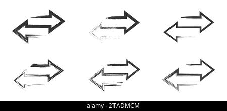 Symbolgruppe „Transfer“ (Übertragung). Texturpfeile schleifen. Vektorabbildung Stock Vektor